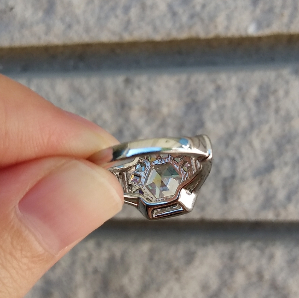New sterling silver art deco style ring 925 - Picture 8 of 9